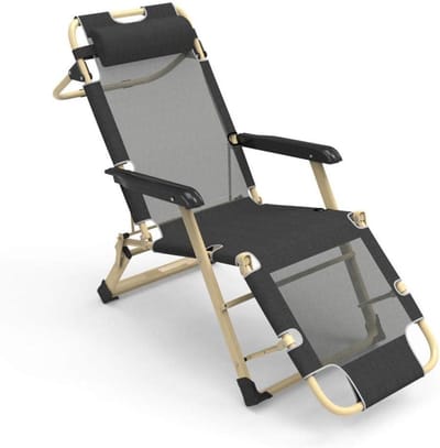 Ligstoel Fauteuils, Ligstoelen, Opvouwbare Lounge Stoelen, Voor Binnen En Buiten Tuin Terrassen-Teslin Zwart