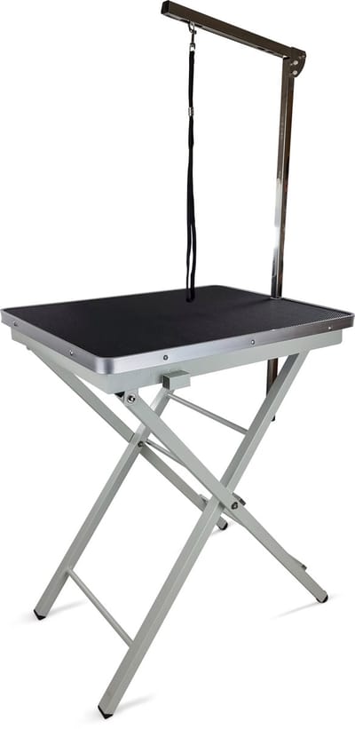Topmast Trimtafel Showtime - Zwart - Verstelbaar - Inklapbare Trimtafels - 60 x 45 x 82 cm - Lichtgewicht Aluminium - Trimtafels voor honden - Met Trimarm