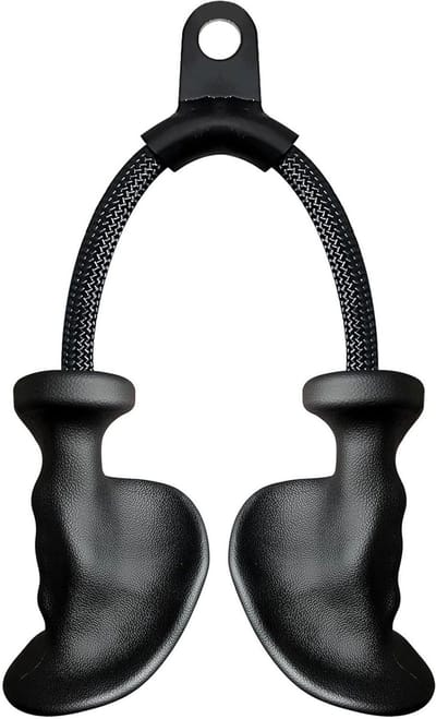 Triceps Touw - Kabelmachine Accessoire - Kracht Training - Ergonomisch Handvat Ontwerp - 50 cm - Zwart