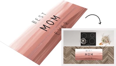 Keukenloper - Loper keuken - Spreuken - Quotes Best mom ever - Moederdag - Mama - Cadeau moederdag - 120x50 cm - Keukenloper vinyl