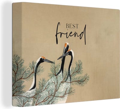 Canvas Schilderij Japandi - Quotes - Best friend - Beste vrienden - Spreuken - 40x30 cm - Wanddecoratie