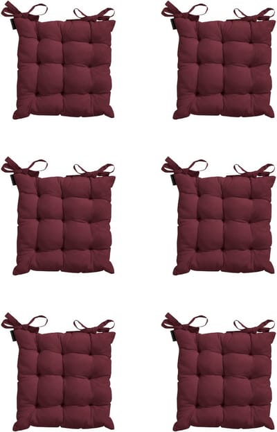 Madison - Zitkussen - Universeel - 6 stuks - 46 x 46 cm - Bordeaux