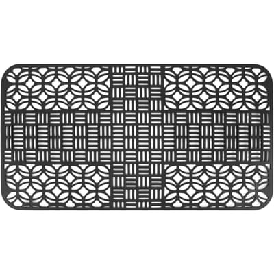 Tapis d'évier en silicone antidérapant et résistant à la chaleur, grand format, carré, creux, 66 x 35 cm noir