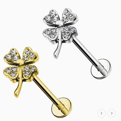 Maevi® Piercing voor Oor - Kleur: Goud - Formaat: 12 x 6 MM - Titanium - Tragus / Kraakbeen / Helix / Conch - Oorpiercing - Piercing Sieraad - Hoge Kwaliteit - Labret Piercing - Luxe Sieraad - Oorbellen