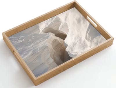 Dienblad hout 50x35 cm - Schootdienblad - Kloof - Wit - Sneeuw - Borrelplank rechthoek - Plateau dienbladen