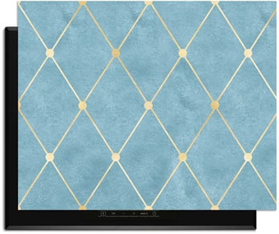 KitchenArt - Azure Line Grid - Inductie Beschermer - 76x51.5 cm - Kookplaat Beschermer - Luxe Afdekplaat Inductieplaat - Anti-slip & Oprolbaar - Beschermmat Inductiekookplaat