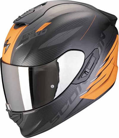 Scorpion EXO-1400 Evo II Air Luma Matt Zwart Oranje Integraalhelm - Helm
