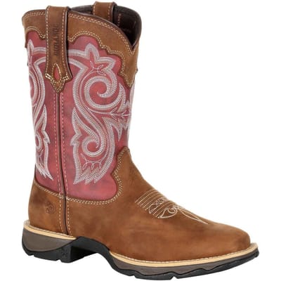 Durango Lady Rebel Leren Dames Laarzen in Braam Bruin/Roestig Rood