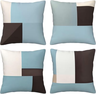 Kussenslopen van 65 x 65 cm, set van 4 stuks, zachte fluwelen kussenslopen met onzichtbare rits, voor slaapbank, thuis, terrasdecoratie, rechthoek, grijze koffiekleur, set van 4 kussenslopen 26 x 26
