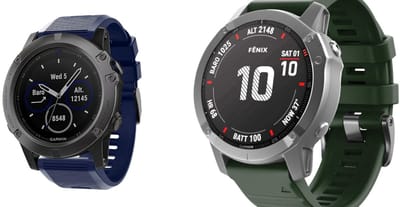 Strap-it Bundel van 2 Siliconen Banden - Geschikt voor Garmin Fenix 5X/6X - Horlogeband / Polsband / Armband / Sportarmband - Siliconen Armband - Donkerblauw & Donkergroen - Waterbestendig & zweetbestendig