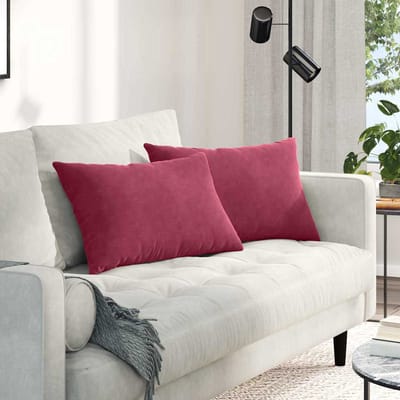 vidaXL - Zitkussens - 2 - pcs - Wijnrood - 60 - x - 40 - cm - Corduroy - stof