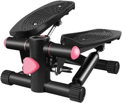 Huishoudelijke Stepper - Mini Hometrainer - Thuis Fitness - Compact Opvouwbaar - 34 x 29.5 x 17.5 cm - Zwart Roze