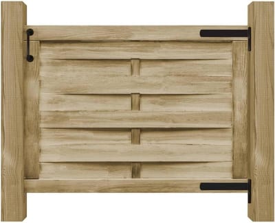 Tuinhek - Tuinpoort - 100x75 cm - Massief Grenenhout - Groen Geïmpregneerd - Weerbestendig & Duurzaam - Rustiek Houten Hekwerk