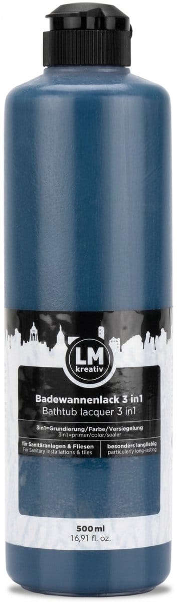 LM-Kreativ Muurverf - Tegelverf voor Badkamer - 3-in-1 Hechtlaag, Kleurlaag en Beschermlaag - Fresco Blauw - 500 ml