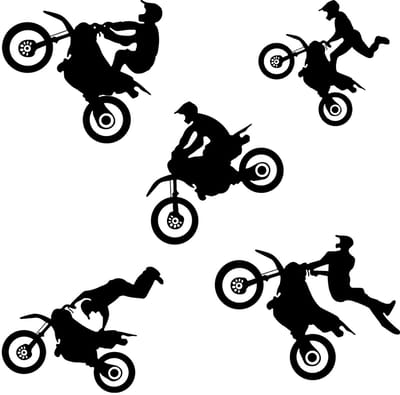 Dailygoods- Muursticker Motocross - Wanddecoratie Kinderen - Vinyl Sticker - Waterdicht - Niet-toxisch - Afmetingen 160 cm × 40 cm