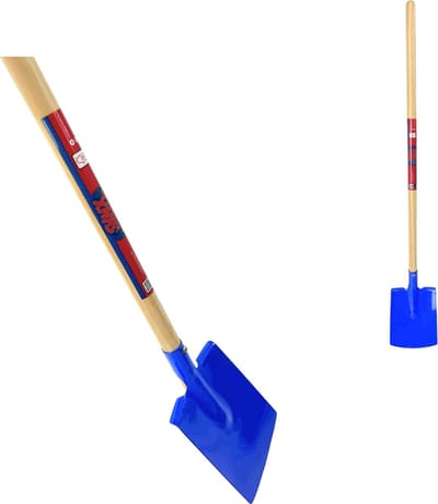 Synx Tools Kinderspade met opstapje Blauw - Kinderspade - schepjes - Bats / Spade - Buitenspeelgoed - Tuinierspeelgoed - Zandbakspeelgoed - Speelgoed - Schopje - Kinderen - Totale lengte 73cm