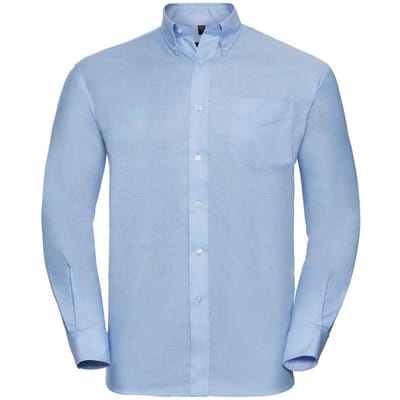 Russell Collection Heren Oxford Easy-Care Formeel Overhemd Met Lange Mouwen (Oxford Blauw)