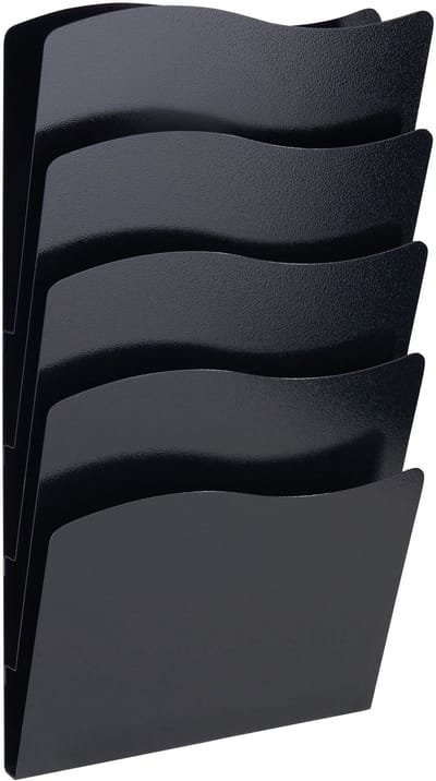 Zwarte Brochurehouder / Wandfolderhouder - Wand 5 x A4