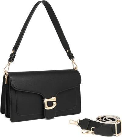 Trendy Crossover Tas voor Dames Lederlook met 2 Verstelbare Schouderbanden