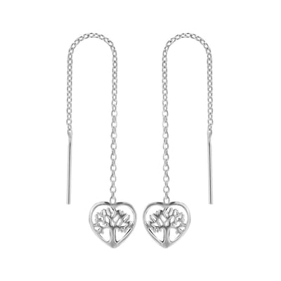 Zilveren oorbellen - ear jewels - levensboom hart - 925 zilver