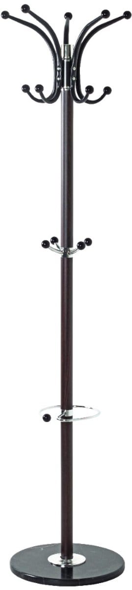 Kapstok – Staal en marmer – Bruin met chroom – Met parapluhouder – 171 cm hoog, Ø39 cm – Chique design