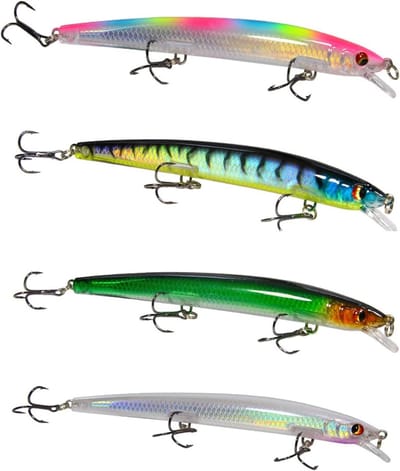 Kunstmatige Vislures voor Snoekvissen - Stevige Aas met Haak, Geschikt voor Zoet en Zout Water, Ideaal voor Snoek, Baars en Zander (4 stuks)