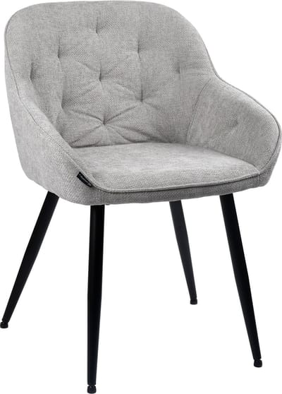 ExitoDesign LOREN Serie - Eetkamerstoel - Grijze Stoffen Bekleding - Minimalistisch - Metal Frame