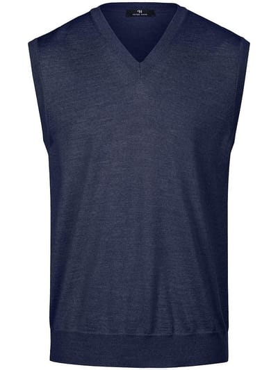 Slip-over 100% scheerwol Van Peter Hahn blauw