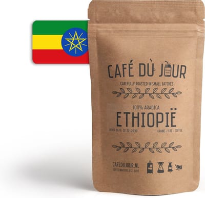Café du Jour 100% arabica Ethiopië 250 gram vers gebrande koffiebonen