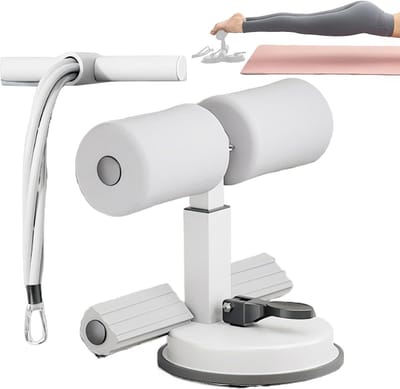 Buikspiertrainer - Fitness apparaat - Thuis trainen - Dubbele zuignap - 30 x 15 x 10 cm - Grijs