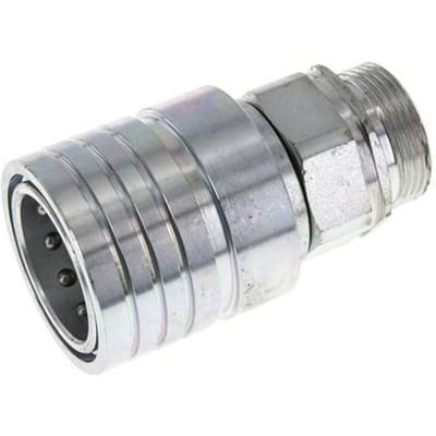 Stalen DN 25 Hydraulische Koppeling Snelkoppeling 28 mm L Knelring ISO 7241-1 A/8434-1 D 34.3mm