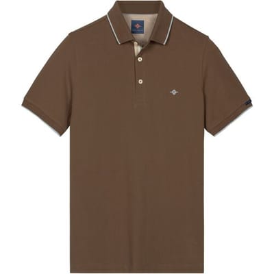 Baileys Polo Two-Tone Solid Fine Line Tipping Detail Taupe / male