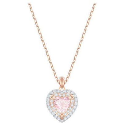 Swarovski One Hartvormige Kristallen Ketting Damesketting Roze 5439314 Box (Random Color) white