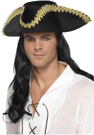 Smiffys - Pirate Kostuum Hoed - Zwart