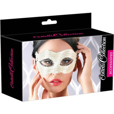 Spannend Oogmasker met witte parels