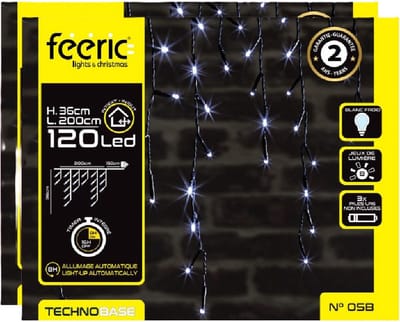 Feeric Lights & Christmas Ijspegelverlichting - 2x -120 leds - helder - 200 cm- buiten -batterij