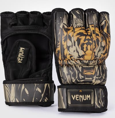Venum Tiger MMA Handschoenen Zwart Neon Oranje - S