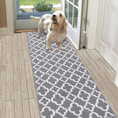 Lange Grijze Loopmat voor Hal, Keuken of Wasruimte - Antislip, 50 x 150 cm, Smalle Vloermat