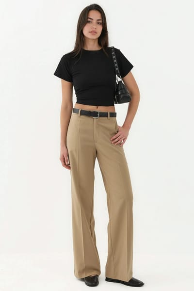 Viscose Blend Rechtaflopende Broek