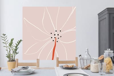 Muurstickers - Sticker Folie - Bloemen - Abstract - Pastel - 120x120 cm - Plakfolie - Muurstickers Kinderkamer - Zelfklevend Behang XXL - Zelfklevend behangpapier - Stickerfolie