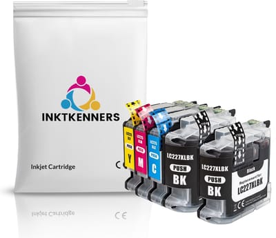 Inktcartridges Geschikt voor Brother LC225 / LC227 | Multipack van 5 cartridges Geschikt voor DCP-J4120DW - MFC-J4420DW - MFC-J4425DW - MFC-J4620DW - MFC-J4625DW
