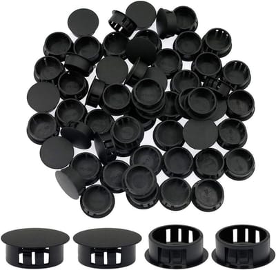 Gatpluggen Kunststof - Afsluitdoppen Rond - Gaten Afwerken - Snap-in Vergrendeling - 25 mm 60 Stuks - Zwart