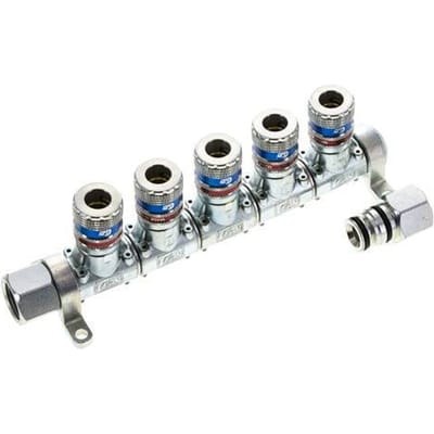 Staal/Messing DN 7.6 (7.2 Euro) Safety Luchtkoppeling Snelkoppeling G 1/2 inch Binnendraad 5-weg - CLS7-F-E-SE-5W-C-012