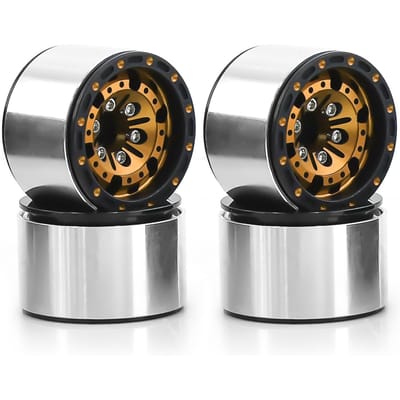 4 Stuks 1.0    Metalen Beadlock Wielnaaf Velg Vervanging Voor TRX4M Axiale SCX24 AX24 1/18 1/24 zwart
