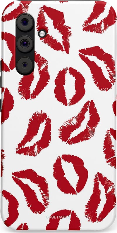 Casetastic Hoesje Geschikt voor Samsung A54 (5G) - Stijlvolle Beschermende Duo-layer Case - Liefdeskusjes Rood Zoenen