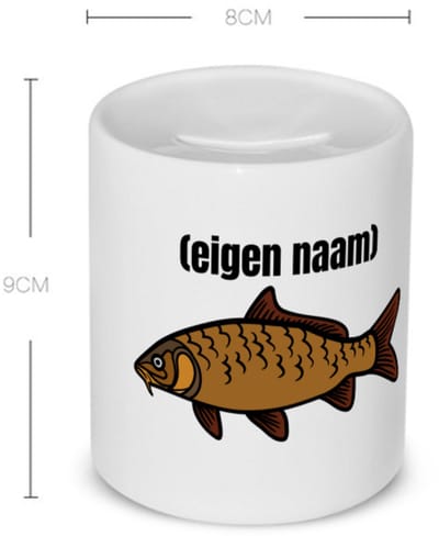 Akyol - vis met eigen naam Spaarpot - Vis - vissen liefhebbers - iemand die houdt van vissen - verjaardag - cadeau - kado - 350 ML inhoud