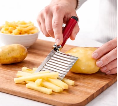 Multifunctioneel Keuken Kartelmes I Gekartelde Keukenmes I Dunschiller I Frietsnijder I Patatsnijder I Aardappel Snijder I RVS