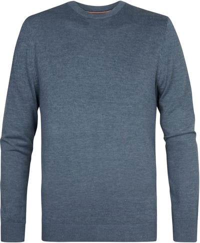 Petrol Industries Trui Heren - Regular Fit - Fijngebreide Trui Mannen - Ronde Hals - 50% Katoen, 50% Acryl - Pullover - Blauw - Maat M