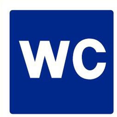 WC bordje - kunststof - blauw 100 x 100 mm