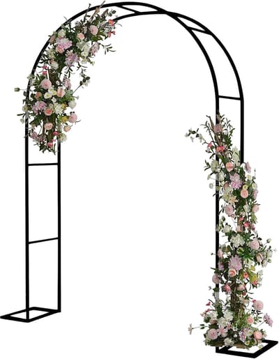 Rozenboog Tuinboog - Klimhulp Rankrooster - Tuin Decoratie - Stabiele Metalen Basis - 280x220cm - Zwart